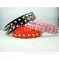 Wholesale Pet Products New Style Two Rows of Spikes Decorated Dog Pet Collar